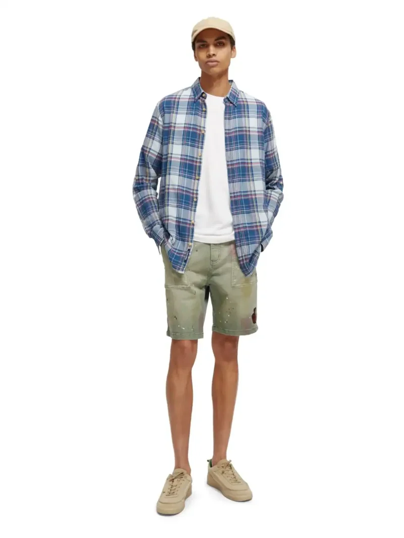 Scotch & Soda 171610 : Regular fit checked seersucker shirt, Blue multi check - Image 3