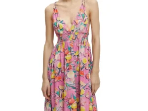 Scotch & Soda 172819 :  Smocked midi strap dress, Citrus Orchid