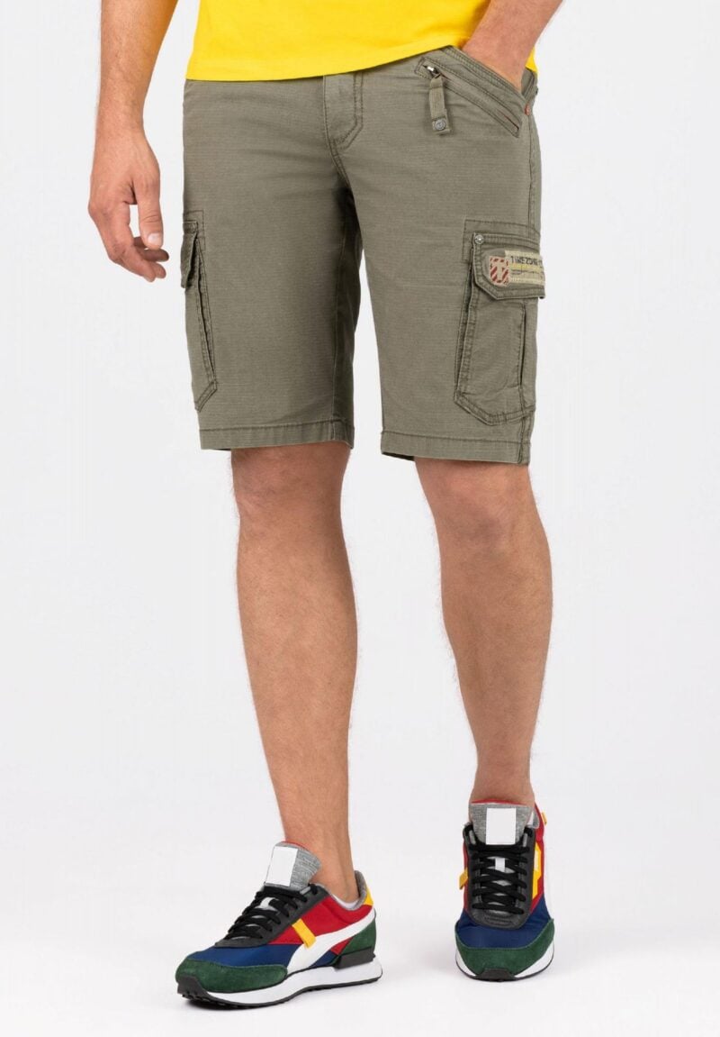 Timezone: RykerTZ  Regular fit cargo shorts, Printed green