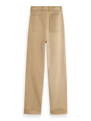 Scotch & Soda 173154: High rise relaxed taper pants, Sand image1