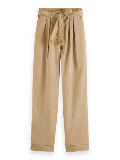 Alternative view of Scotch & Soda 173154:  High rise relaxed taper pants, Sand