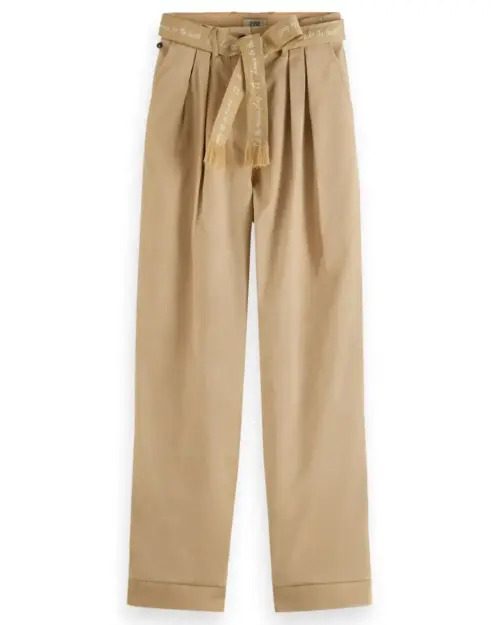 Alternative view of Scotch & Soda 173154:  High rise relaxed taper pants, Sand