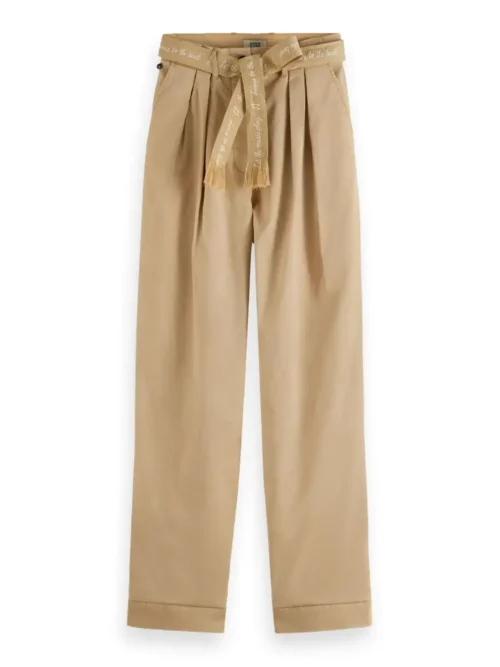 Alternative view of Scotch & Soda 173154:  High rise relaxed taper pants, Sand