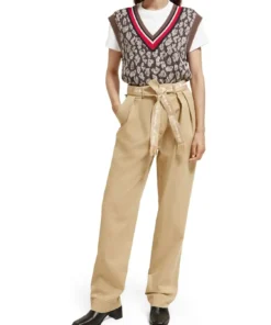 Scotch & Soda 173154:  High rise relaxed taper pants, Sand