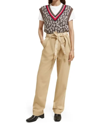 Scotch & Soda 173154:  High rise relaxed taper pants, Sand