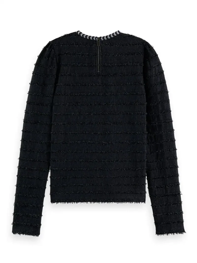 Scotch & Soda 173288: Textured stripe long sleeve, Charcoal - Image 5