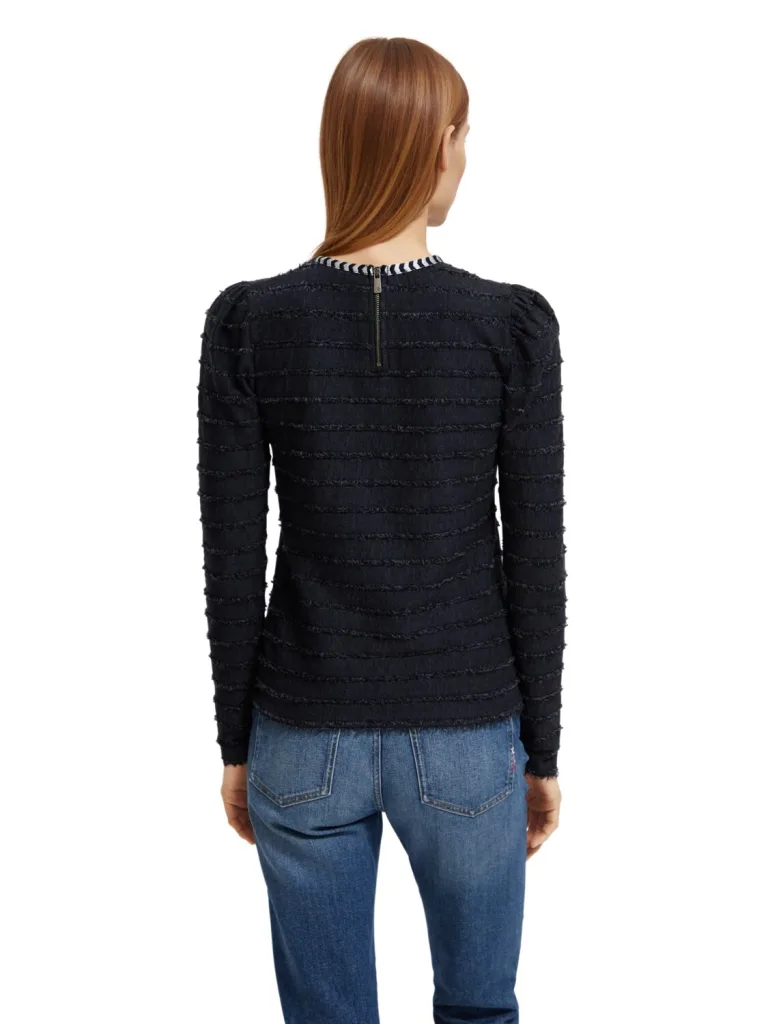 Scotch & Soda 173288: Textured stripe long sleeve, Charcoal - Image 7