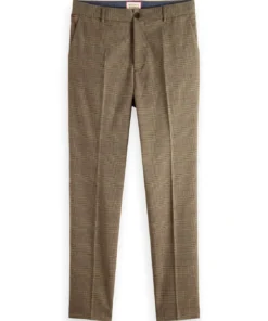 Alternative view of Scotch & Soda 174329 : Slim tapered check chino, Taupe check