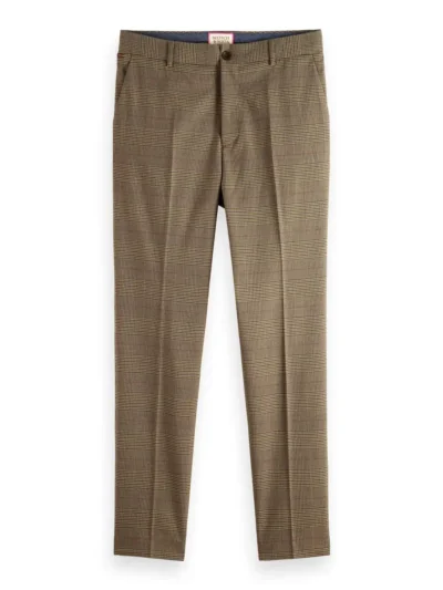Alternative view of Scotch & Soda 174329 : Slim tapered check chino, Taupe check
