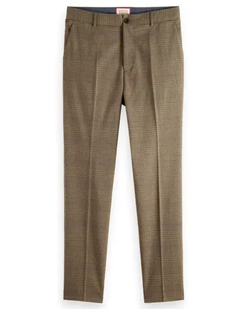 Alternative view of Scotch & Soda 174329 : Slim tapered check chino, Taupe check