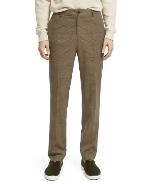 Scotch & Soda 174329 : Slim tapered check chino, Taupe check