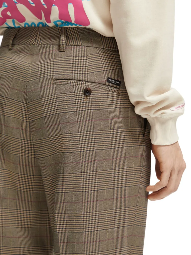 Scotch & Soda 174329 : Slim tapered check chino, Taupe check - Image 4