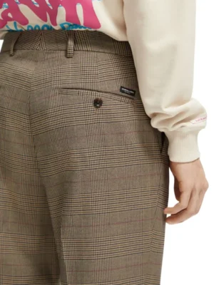Scotch & Soda 174329 : Slim tapered check chino, Taupe check image2