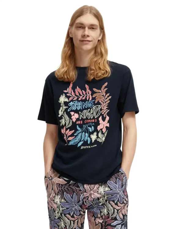 Scotch & Soda 173034 : Regular fit printed tee , Navy