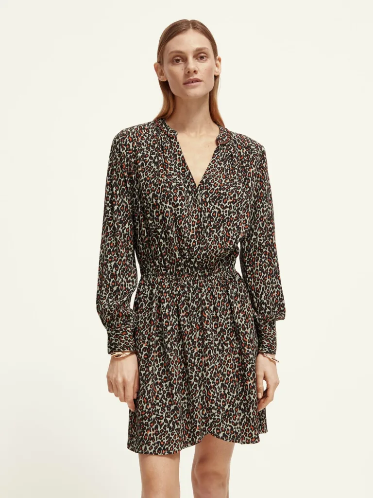 Scotch & Soda 173377: Long-sleeved V-neck mini dress