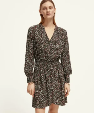 Scotch & Soda 173377: Long-sleeved V-neck mini dress