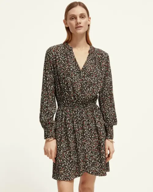 Scotch & Soda 173377: Long-sleeved V-neck mini dress