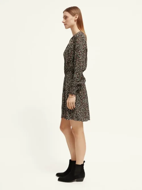 Scotch & Soda 173377: Long-sleeved V-neck mini dress image3