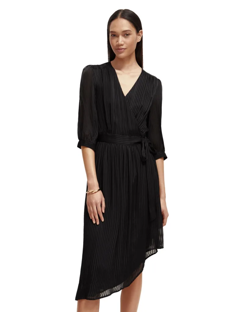 Scotch & Soda 174922: Asymmetric wrap dress, Black