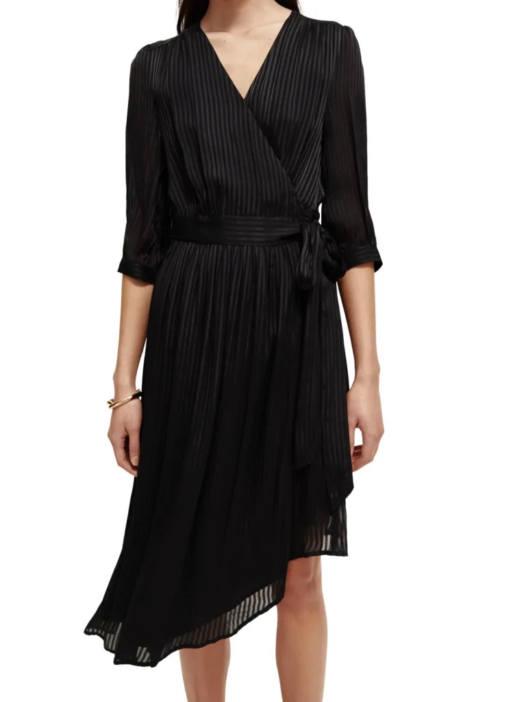 Scotch & Soda 174922: Asymmetric wrap dress, Black - Image 5