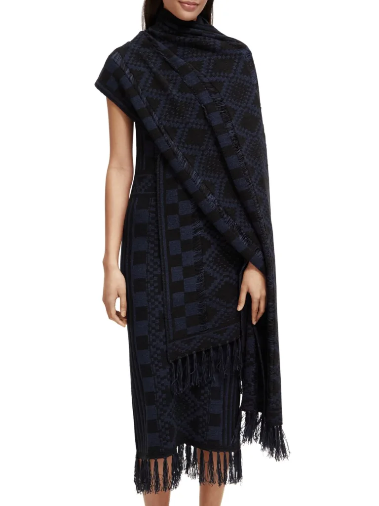 Scotch & Soda 174966 : Fringed knitted scarf - Image 2
