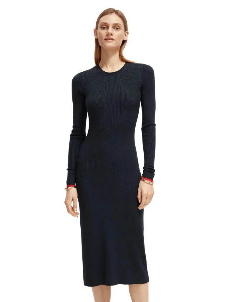 Scotch & Soda 173379 : Skinny rib knitted dress Navy