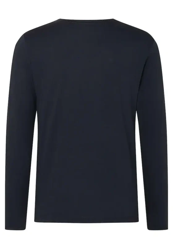 Timezone : Ribbed basic long sleeve,  Navy - Image 2