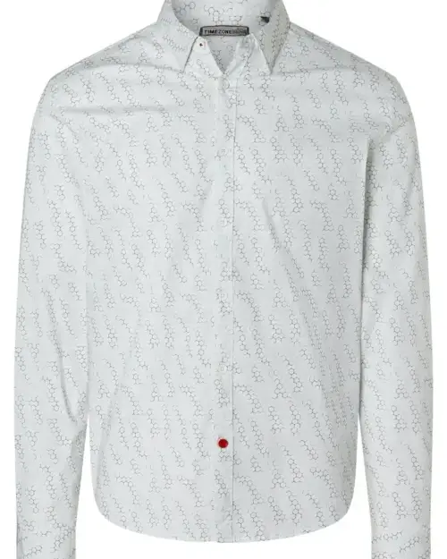 Alternative view of Timezone Printed stretch shirt  White