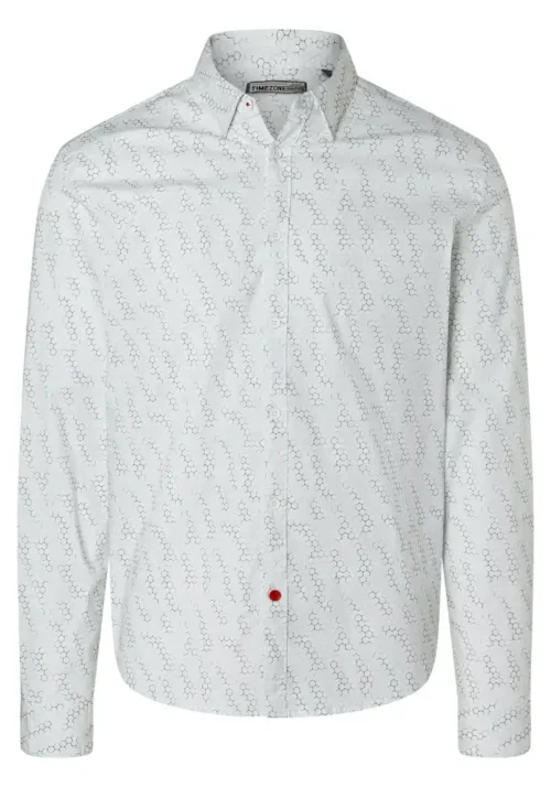 Alternative view of Timezone Printed stretch shirt  White