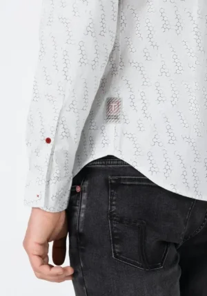Timezone Printed stretch shirt White image1