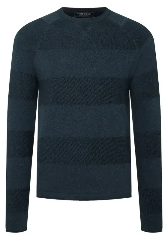 Timezone : Spiral Knit Crewneck Navy melange - Image 2