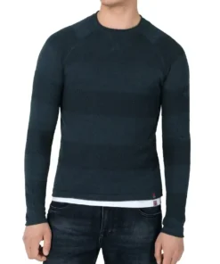 Timezone : Spiral Knit Crewneck Navy melange