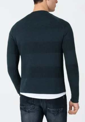 Timezone : Spiral Knit Crewneck Navy melange image3