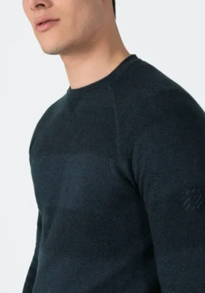 Timezone : Spiral Knit Crewneck Navy melange image2