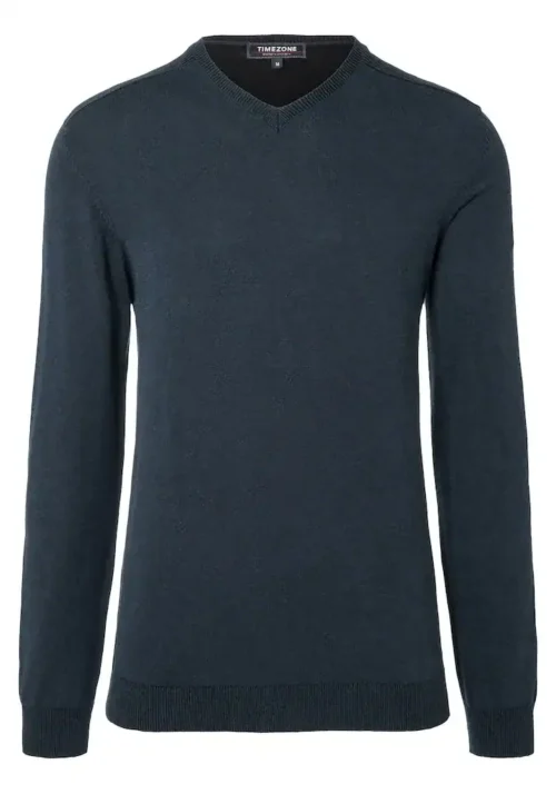 Alternative view of Timezone : Knit V-long sleeve Navy melange