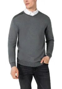 Timezone : Knit V-long sleeve Green melange