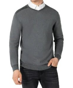 Timezone : Knit V-long sleeve Green melange