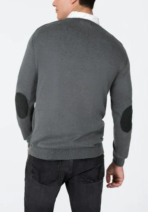 Timezone : Knit V-long sleeve Green melange - Image 5