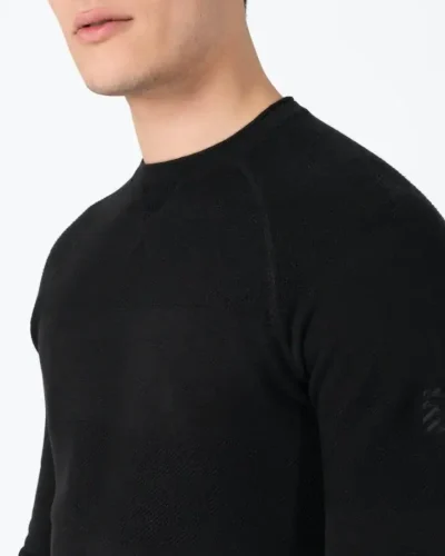 Alternative view of Timezone : Spiral Knit Crewneck Black