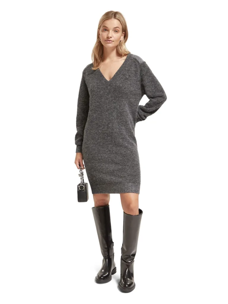 Scotch & Soda 174762 : Relaxed V Neck Knitted Dress - Image 3