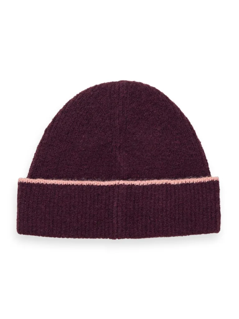 Scotch & Soda 174886: Soft Rib-Knit Beanie Berry wine - Image 4