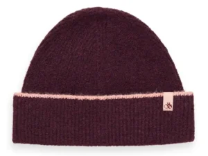 Scotch & Soda 174886: Soft Rib-Knit Beanie Berry wine