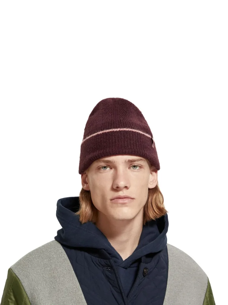 Scotch & Soda 174886: Soft Rib-Knit Beanie Berry wine - Image 3