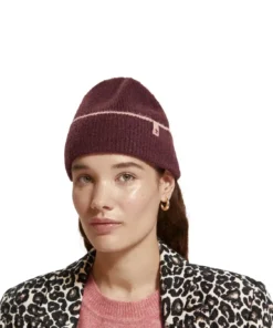 Alternative view of Scotch & Soda 174886: Soft Rib-Knit Beanie Berry wine