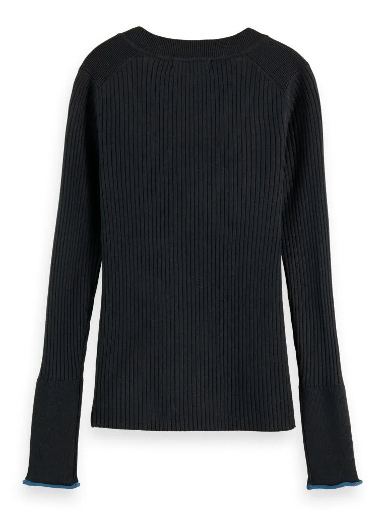 Scotch & Soda 176855 : skinny rib V-Neck pullover - Image 5