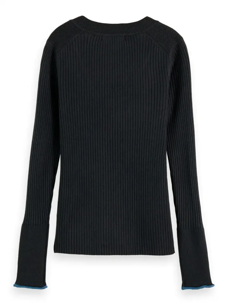 Scotch & Soda 176855 : skinny rib V-Neck pullover - Image 5