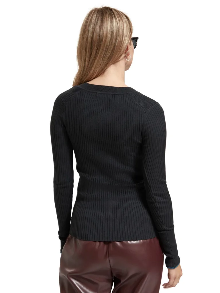 Scotch & Soda 176855 : skinny rib V-Neck pullover - Image 3
