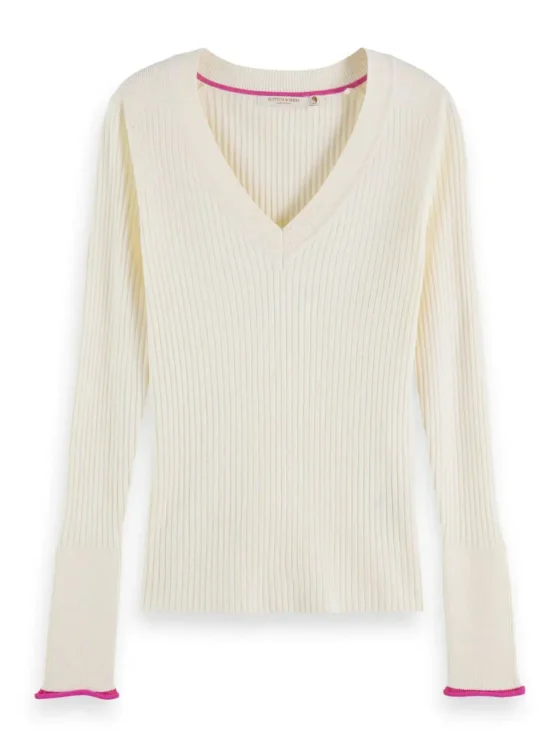 Scotch & Soda 176855 : skinny rib V-Neck pullover - Image 2