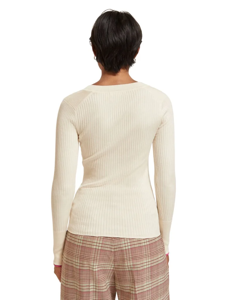 Scotch & Soda 176855 : skinny rib V-Neck pullover - Image 3
