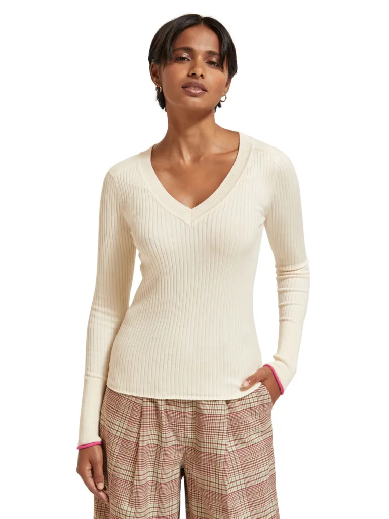 Scotch & Soda 176855 : skinny rib V-Neck pullover